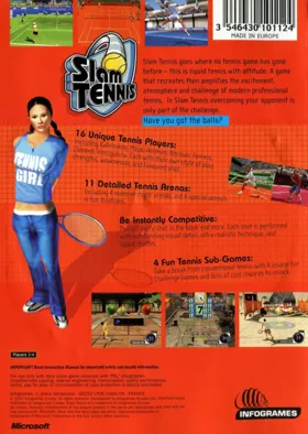 Slam Tennis (Europe) box cover back